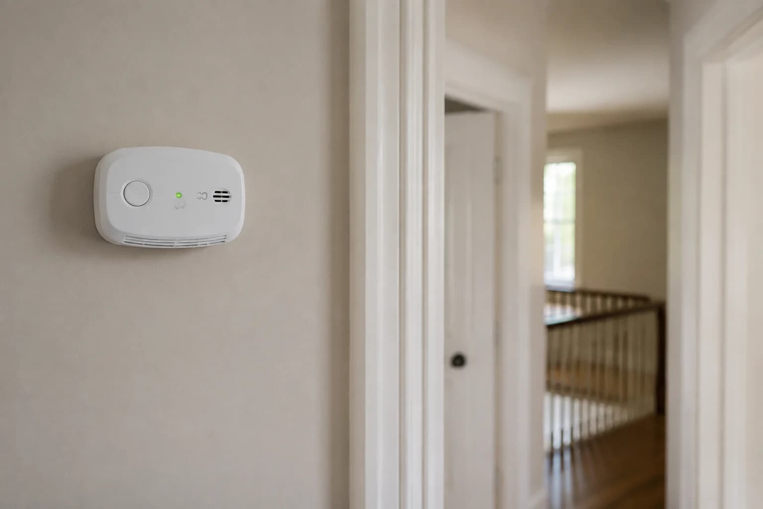 Illustration of a residential carbon-monoxide alarm